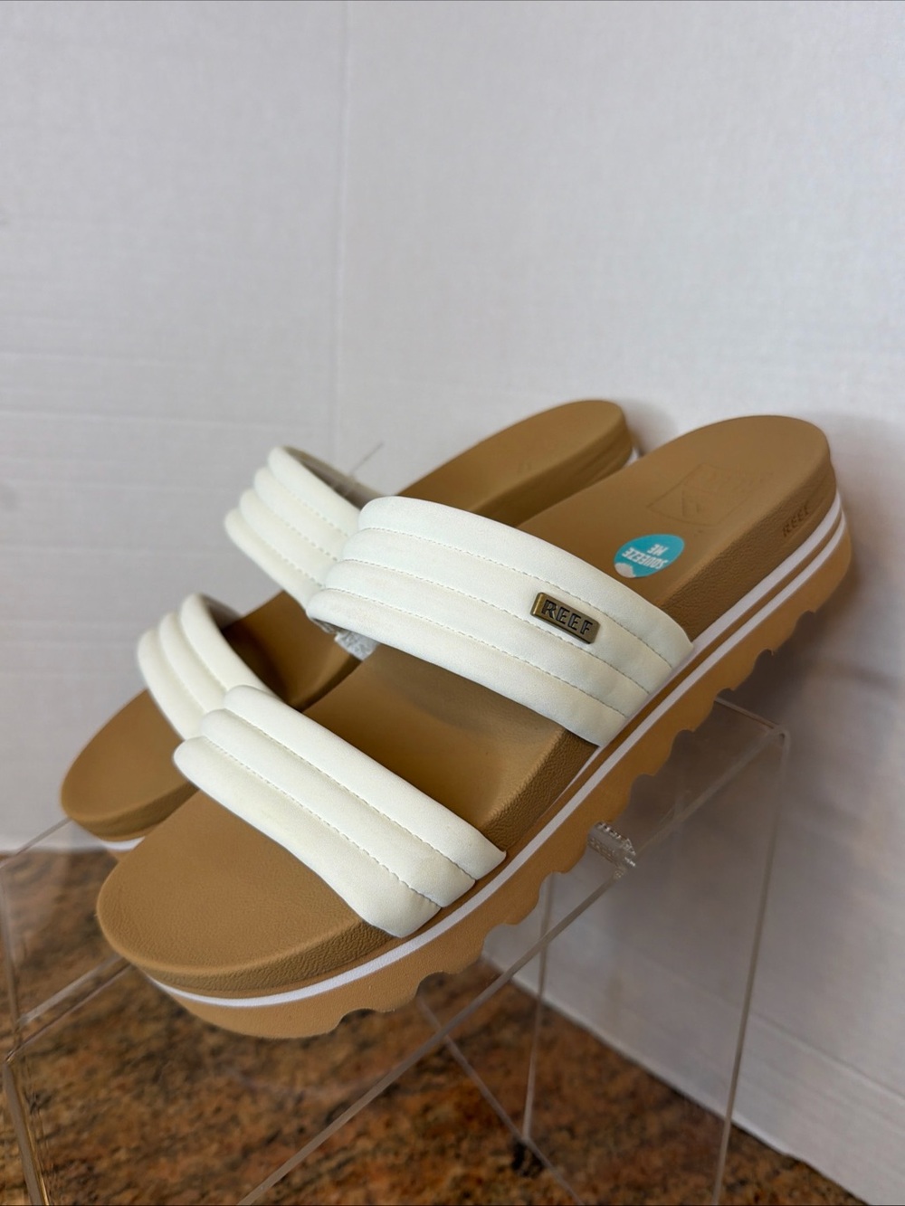 REEF Cushion Comfort KAIA 2 BAR Sandal Women’s Size 8 CJ3955 White NWT